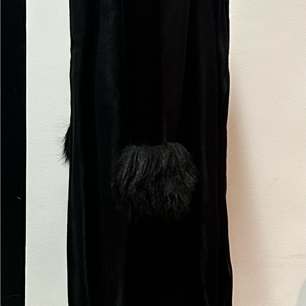 Vintage Guess jeans Glamour black velour mid length coat, size:Small - Picture 5 of 10